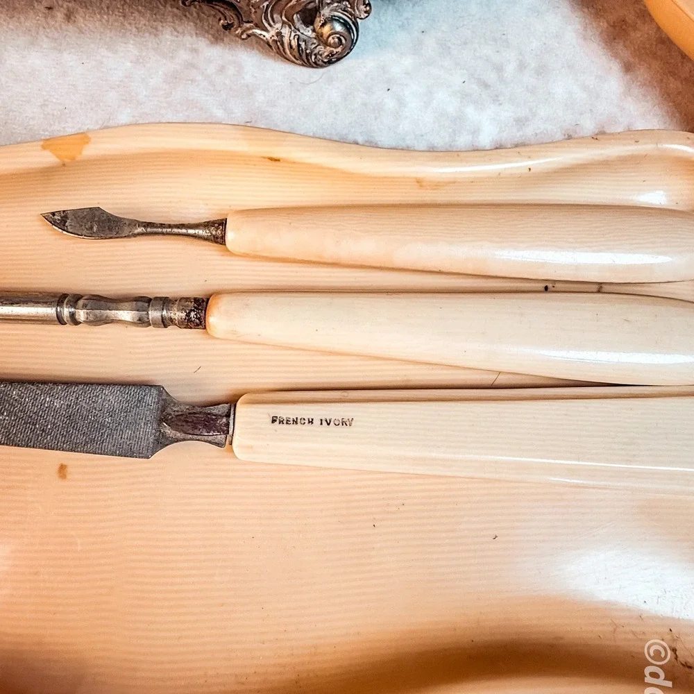 French Ivory Vintage Vanity Set